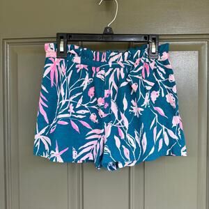 Floral Kids Shorts - Teal and Pink
